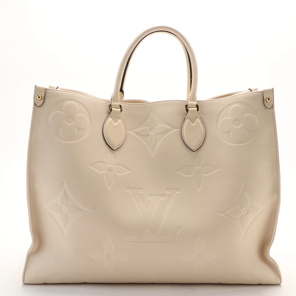 Louis Vuitton GM On-The-Go Monogram Empriente Tote in Cream